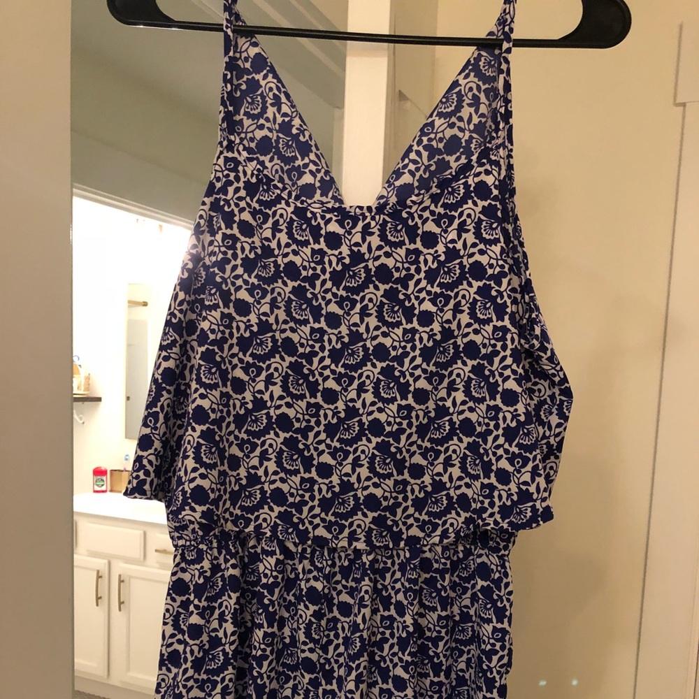 White and blue romper